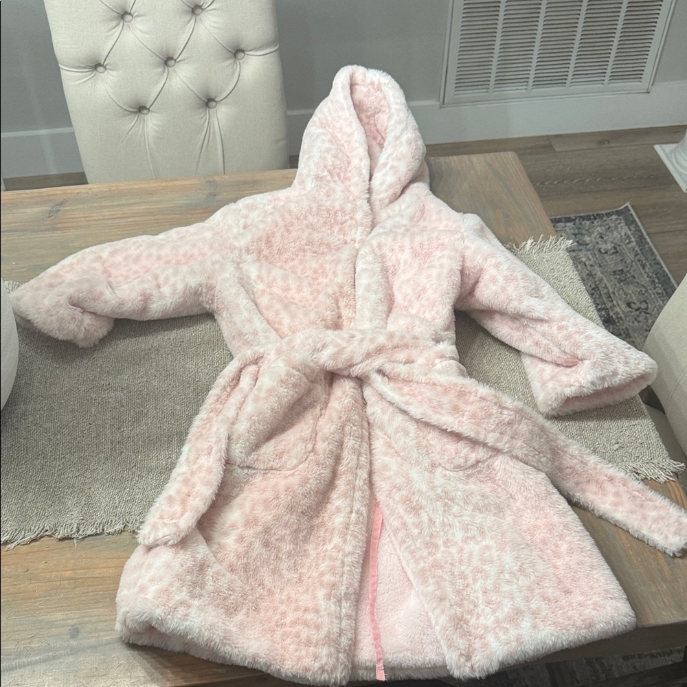 Minky Couture Leopard Cozy Pink Hooded Robe